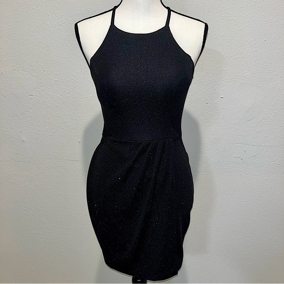 Windsor Dresses & Skirts - Black glittery party mini dress open back with lace
